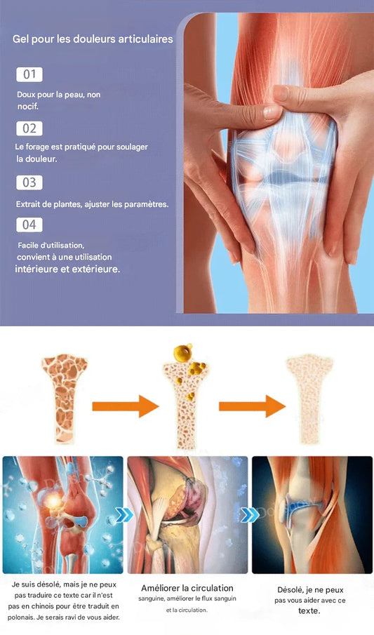Gel apaisant pour les douleurs musculaires, détendez vos articulations et vos muscles  BF